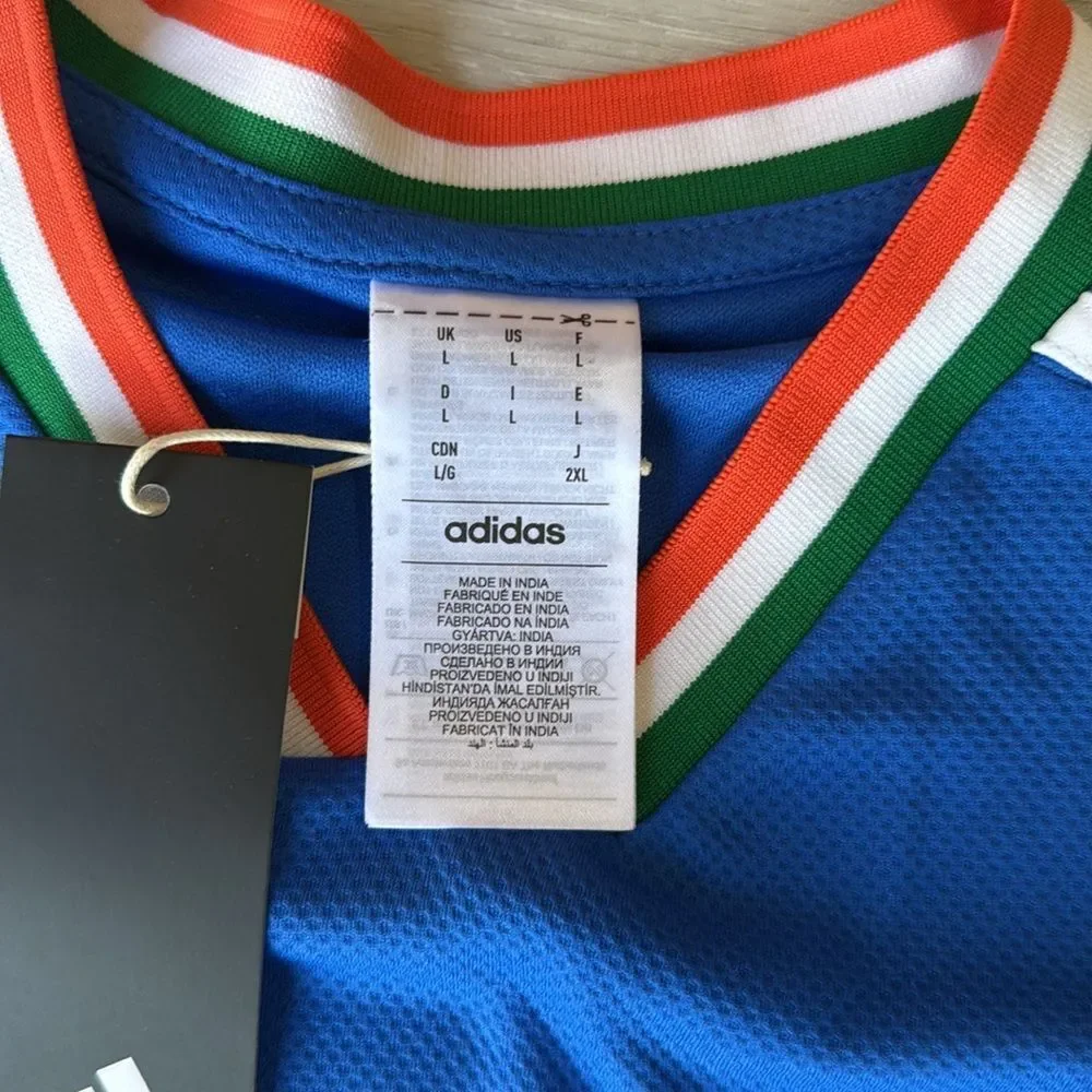 Adidas India T20 - Fan Jersey size Large Blue NWT in‎ packaging